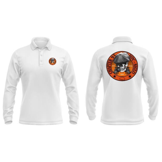 Polo Homme Manches Longues Blanc CLUB NIGLO CHAPTER 91