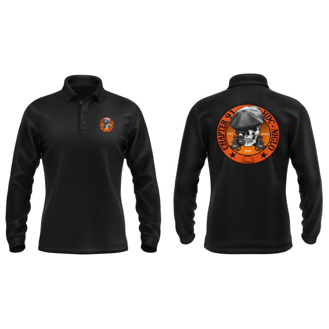 Polo Homme Manches Longues Noir CLUB NIGLO CHAPTER 91