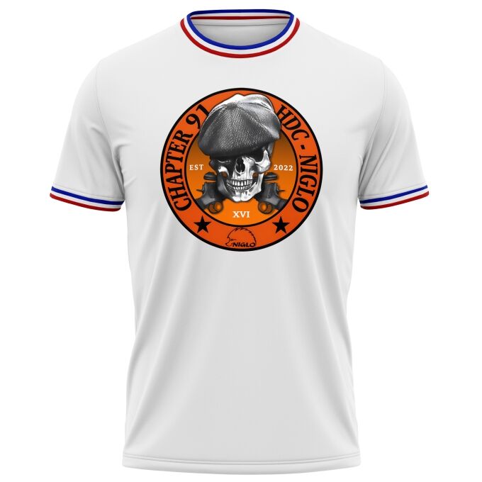 T-Shirt Homme avec Liseré Français Blanc CLUB NIGLO CHAPTER 91