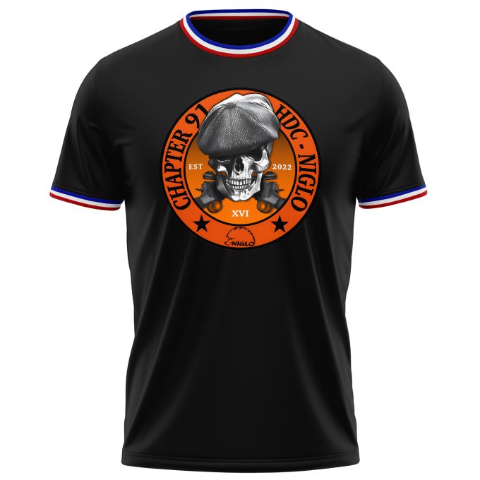 T-Shirt Homme avec Liseré Français Noir CLUB NIGLO CHAPTER 91